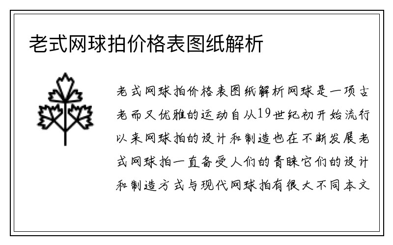 老式网球拍价格表图纸解析