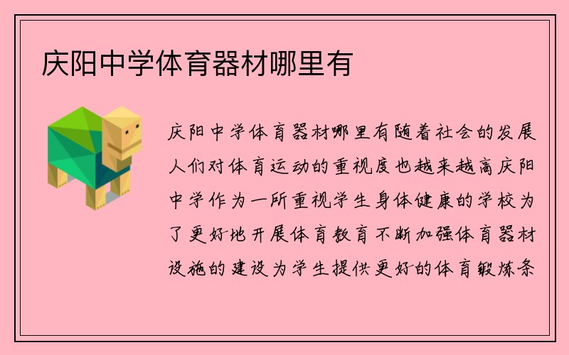 庆阳中学体育器材哪里有