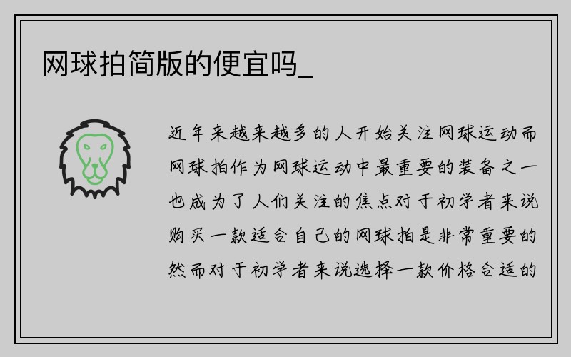 网球拍简版的便宜吗_