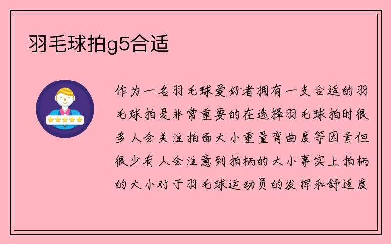 羽毛球拍g5合适