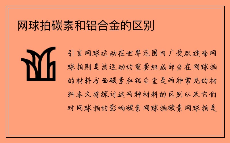 网球拍碳素和铝合金的区别